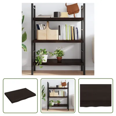 Produktbild von The Living Store Wandregal Dunkelbraun 80x60x(2-6) cm Massivholz Eiche Behandelt