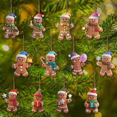 Produktbild von Weihnachtsbaumschmuck Lebkuchenmann Holz 24er Set - 12er Set