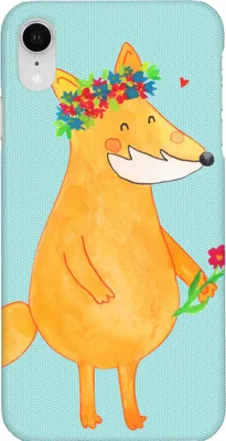 Produktbild von Mr. & Mrs. Panda Iphone XR Handyhülle Fuchs Blumen - Türkis Pastell - Geschenk, Handy Case, Boho, Liebe, Freundinnen, Blumenliebe, Premium Kunststoff