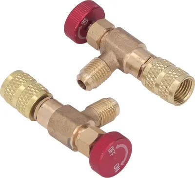 Zdjęcie produktu dla 2 SZTUK - Zawory chłodnicze 1/4Sae gwint zewnętrzny 5/16Sae gwint wewnętrzny adapter do ładowania czynnika chłodniczego dla R410A