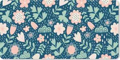 Produktbild von MuchoWow® Mauspad Mousepad Blumen - Muster - Pflanzen 60x30 cm - Mousepads - Maus Mat - Pad - Mausunterlage - Nachhaltig
