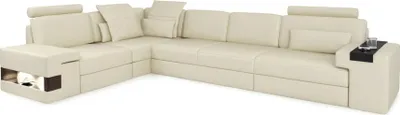Produktbild von Ledersofa Sofa Modernes Polster Leder Design Ecksofa Couch Textil Wohnlandschaft