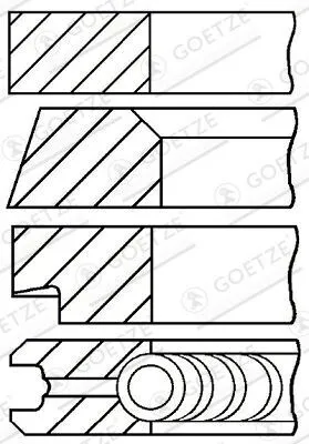 Produktbild von GOETZE ENGINE 08-267407-00 Kolbenringsatz Kolbenringe