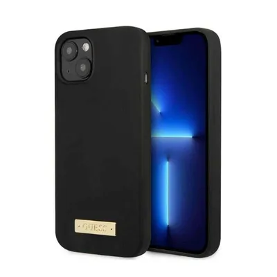 Produktbild von Guess Guhmp13Ssplk Iphone 13 Mini 5,4 Czarny/Schwarz Hard Case Silikon Logo Platte Magsafe