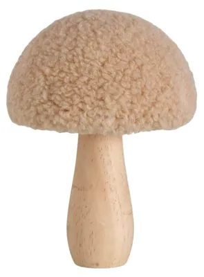 Produktbild von Deko-Pilz aus Holz, Höhe 11 cm, beige, Herbstfigur