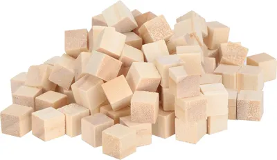 Obrázek produktu pro 100ks dřevěných kostek borovice čtvercové bloky pro DIY řemeslné puzzle hračky 10mm