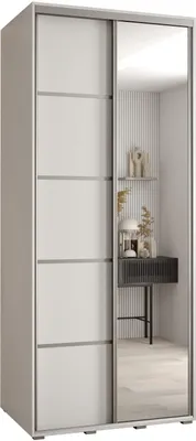 Produktbild von MEBLE KRYSPOL Davos 5 Schrank, zwei Türen - 235,2x120x60 cm - Weiß Weiß Silber