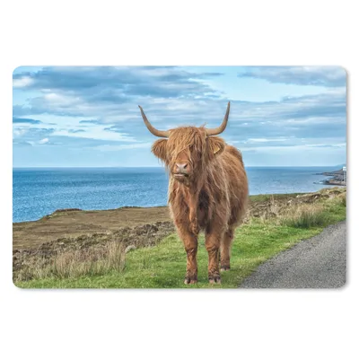Produktbild von MuchoWow® Mauspad Mousepad Schottischer Highlander - Wasser - Hörner 27x18 cm - Mousepads - Maus Mat - Pad - Mausunterlage - Büroartikel - Desk Matten