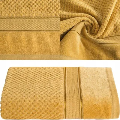 Produktbild von Eurofirany Badetuch Baumwolle 50x90cm senfgelb flauschig