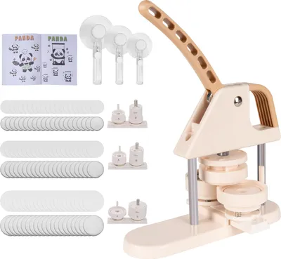 Image de machine ? fabriquer des boutons 3 en 1 pour le bricolage, machine ? presser des badges 25/32/58mm avec 300 pi?ces pour boutons, facile ? d?couvrir, bouton, miroir, porte-cl ?