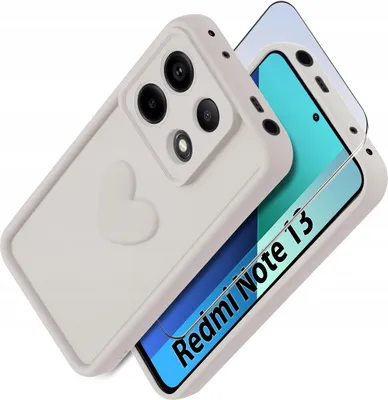 Immagine prodotto di Custodia per Xiaomi Redmi Note 13 4G in silicone OPACO cuore + Vetro protettivo 9H