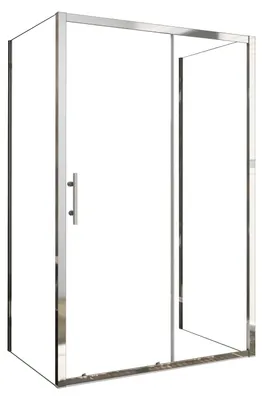 Produktbild von Duschspa U-Form Duschkabine 110x80cm Schiebetür mit Seitenwand Höhe 185cm 5mm ESG Sicherheitsglas Duschtür