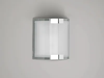Produktbild von LED Innen Wandleuchte flach, Glas Lampenschirm Weiß für Treppenhaus & Wohnzimmer