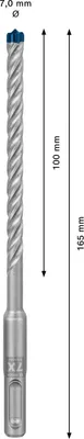 Immagine prodotto di Bosch Expert SDS plus-7X punta per martello 7 x 100 x 165 mm - 2608900084
