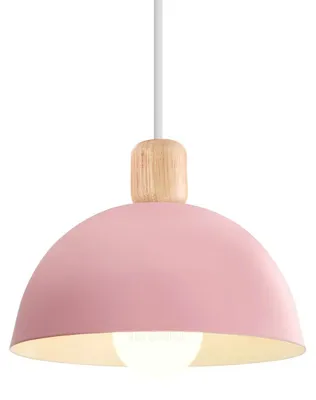 Obrázok produktu pre Retro závesné svietidlo, moderný štýl, polkruh, pätica E27, priemer 20 cm, ružová farba