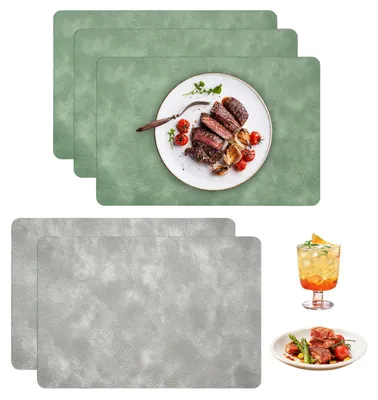 Platzset-Set, 5 Stück, abwaschbar, doppelseitig, hitzebeständig, 44,5x30 cm