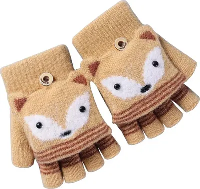 Produktbild von Fingerlose Handschuhe JA-37674 - Hellbraun für Kinder KP37674