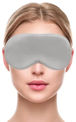 Image de Masque de sommeil 100 % soie – confortable et doux – Masque de sommeil pour femmes et hommes – gris