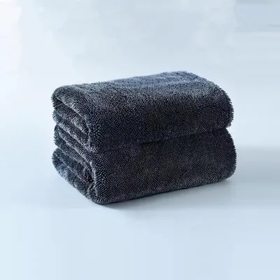 Produktbild von Shiny Trockentuch, 2 Stück Fast Dry Trockentuch, Mikrofasertücher Auto, Duschkabinen Tuch zum Wasser Abziehen in Dusche & Bad(40x40cm)