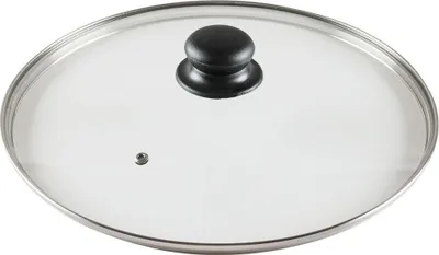 Image de Vilde | Couvercle en verre - avec anneau en inox - Ø 30 cm - verre résistant à la chaleur 200°C - couvercle universel - trou de vapeur - résistant au lave-vaisselle
