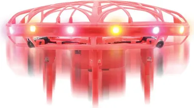 Produktbild von Lexibook, Crosslander UFO, Erste wiederaufladbare Leuchtdrohne mit Gestensteuerung für Kinder, bis zu 5km/h, Bewegungssensor, Höhenhaltung, Lichteffekte, Innen- oder Außenbereich, Rot, UFO01