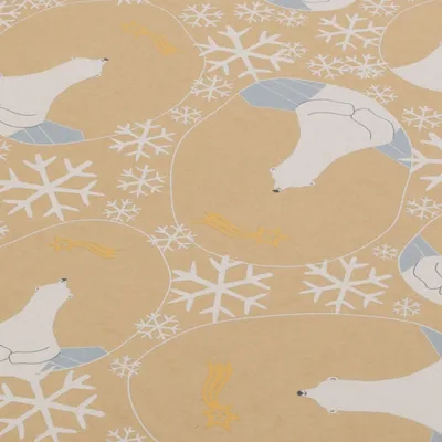 Produktbild von SIGEL GP120 Weihnachts-Geschenkpapier Polar bear with shooting star - beige, weiß, gelb - 5 m x 500 mm