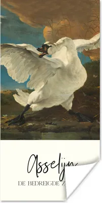 Produktbild von MuchoWow® Poster Der gefährdete Schwan - Asselijn - Alte Meister 80x160 cm - Kinderzimmer