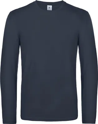Produktbild von B&C Herren Langarm-T-Shirt #E190 RW6530 (L) (Marineblau)