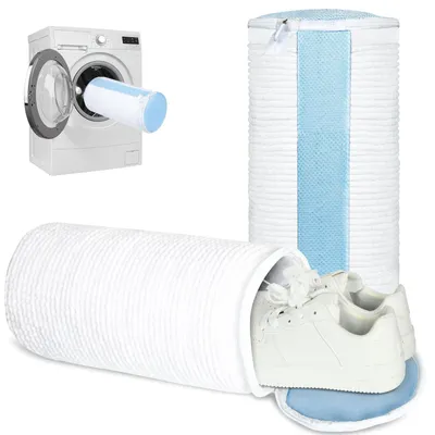 Schuhwaschbeutel-Set 2er-Pack, 38x18 cm, weiß, mit Reißverschluss