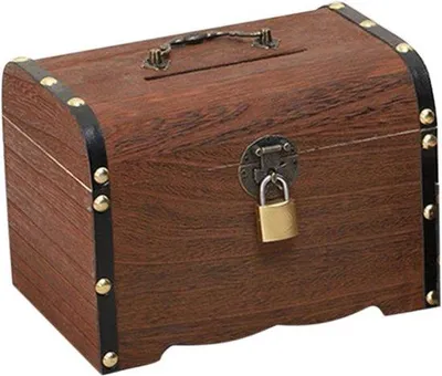 Produktbild von Holz Schatzkiste - Vintage handgefertigt - Mit Schloss und Schlüsseln - Holz - Wohnzimmerdeko