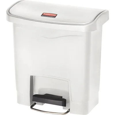 Image de Rubbermaid Poubelle à pédale Slim Jim 1883554 Plastique 15l blanc