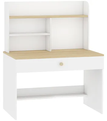 Produktbild von Kinderschreibtisch Kinder Schreibtisch mit Schublade Bücherregal Stauraum für Kinder 3-8 Jahre, 80 x 50 x 100 cm Weiß