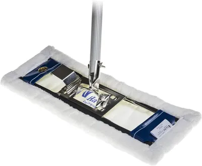 Produktbild von Ha-Ra Set Bodenexpress 42 cm aus Edelstahl & Boden-Faser Nano Gold Pur I robuster Boden-Wischer zur Reinigung für Böden & Wände I wendiger Wischmop mit rutschfestem Griff & teilbarem Stiel
