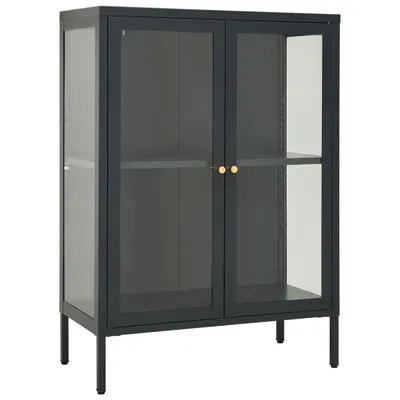 Produktbild von vidaXL Sideboard Anthrazit 75x35x105 cm Stahl und Glas