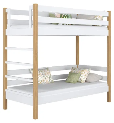 Immagine prodotto di Letto a castello in legno N03 Bianco / Rovere naturale 120x180