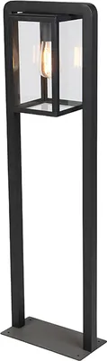 Produktbild von Qazqa Modern außen Stehleuchte, Stehlampe für den Garten - Rotterdam - Schwarz, max. 40W, Geeignet für LED, 100cm, IP44