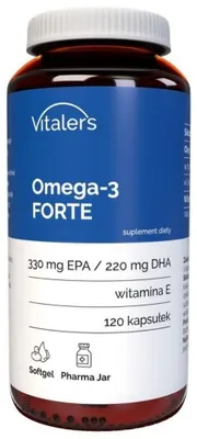 Immagine prodotto di Omega-3 FORTE 1000 mg di Vitaler - 120 capsule, integratore alimentare per 4 mesi, senza conservanti, composizione pura
