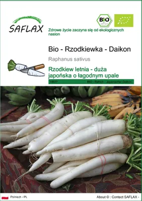 Zdjęcie produktu dla SAFLAX - Bio - Rzodkiewka - Daikon - 100 Nasiona - Raphanus sativus