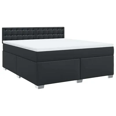 Produktbild von Boxspringbett mit Matratze Schwarz 180x200 cm Kunstleder