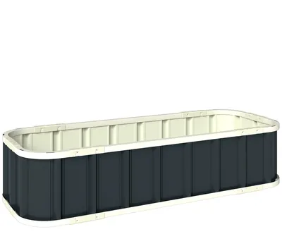 Produktbild von Hochbeet, verzinkter Stahl, 136 x 52 x 31 cm