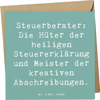 Produktbild von Mr. & Mrs. Panda Deluxe Karte Spruch Steuerberater Helden - Meeresbrise - Geschenk, Steuerplanung, doppelkarte, Grußkarte, Berufsgestaltung, faltkarte, anlasskarte, Beruf
