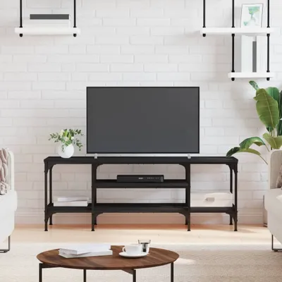 Produktbild von The Living Store TV-Schrank Schwarz 121x35x45 cm Holzwerkstoff & Eisen