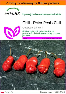 Zdjęcie produktu dla SAFLAX - Garden in the bag - Chili - Peter Penis Chili - 10 Nasiona - Z podłożem uprawowym w praktycznej, samorozkładającej się torbie - Capsicum annuum