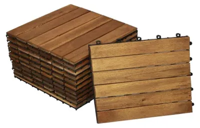 Produktbild von Holzfliesen Set 33 Stück = 3 m ² Akazie Modell 01