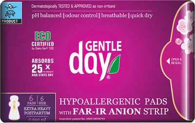 Produktbild von Postnatale Damenbinden mit Anionenband, 6 Stück – GENTLE DAY