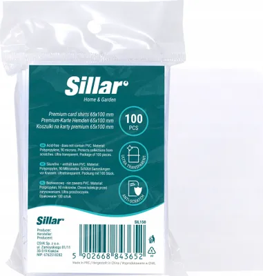 Produktbild von Sillar Premium Card Game Sammlerkartenhüllen 90 Mikron 65 x 100mm 100 Stück