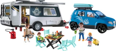 Produktbild von PLAYMOBIL Family & Fun 71423 Wohnwagen mit Auto