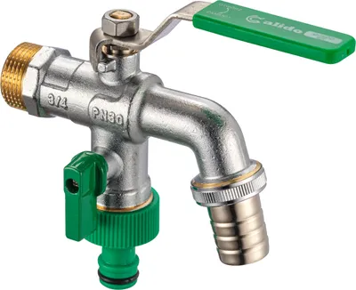 Obrázok produktu pre 3/4" palca BSP dvojitý vývod záhradného kohútika guľový ventil hadice vodovodného kohútika