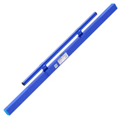 Image de VEVOR, Lisseur de béton manuel, distributeur de béton pour sols, 1200 mm, bleu, en alliage d'aluminium, avec niveau intégré et poignée. Appareil de nivellement pour le dégagement et le lissage, idéal pour la construction de routes et la préparation de sols