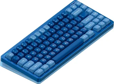Produktbild von Nuphy Halo75 v2 Kabellose Mechanische Tastatur QMK/VIA, QWERTY US, Bluetooth / 2.4GHz - Blue Lagoon Linear Raspberry Switch